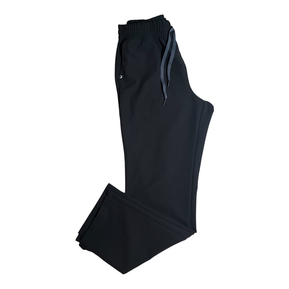 JAANUU Mens Sz M Tall ULTRAlast Scrub Pants Black Drawstring Soft Stretch-2260